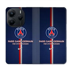 Housse Cuir Portefeuille Pour Xiaomi Redmi Note 14 5G Foot PSG Fier