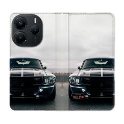 Housse Cuir Portefeuille Pour Xiaomi Redmi Note 14 5G Ford Mustang GT500 Vintage