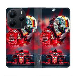 Housse Cuir Portefeuille Pour Xiaomi Redmi Note 14 5G Formule 1 F1 Ferrari
