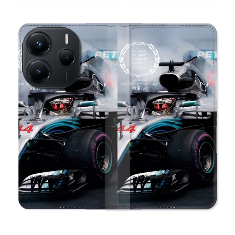 Housse Cuir Portefeuille Pour Xiaomi Redmi Note 14 5G Formule 1 F1 Mercedes Petronas