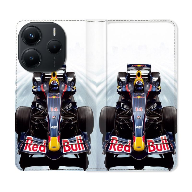 Housse Cuir Portefeuille Pour Xiaomi Redmi Note 14 5G Formule 1 F1 Red Bull