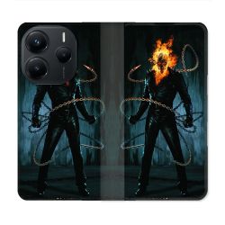 Housse Cuir Portefeuille Pour Xiaomi Redmi Note 14 5G Ghost Rider