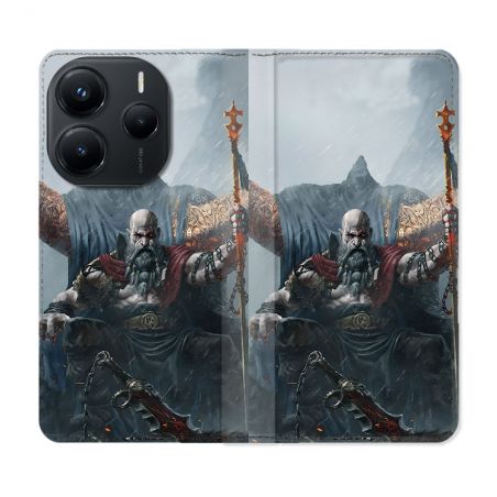 Housse Cuir Portefeuille Pour Xiaomi Redmi Note 14 5G Gof Of War