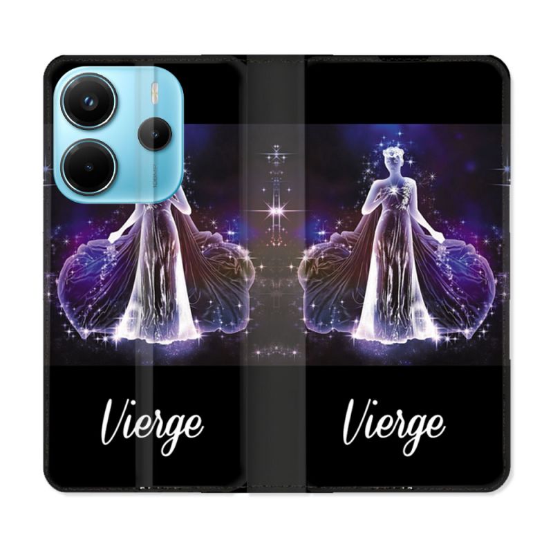 Housse Cuir Portefeuille Pour Xiaomi Redmi Note 14 4G Signe Zodiaque 2 Vierge