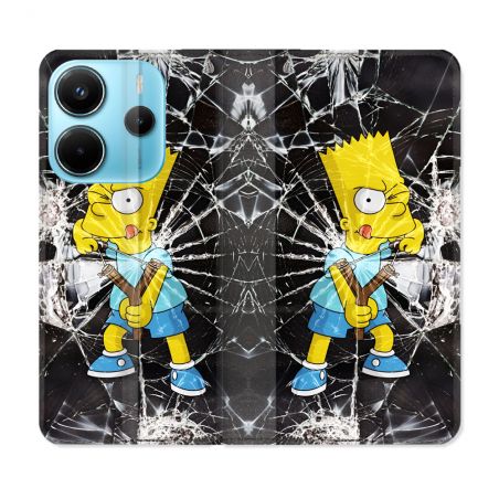 Housse Cuir Portefeuille Pour Xiaomi Redmi Note 14 4G Simpson Bart