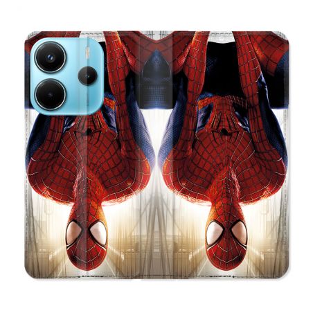 Housse Cuir Portefeuille Pour Xiaomi Redmi Note 14 4G Spiderman Invers