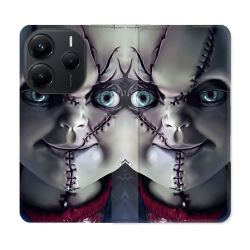 Housse Cuir Portefeuille Pour Xiaomi Redmi Note 14 5G Horreur Chucky Cicatrice
