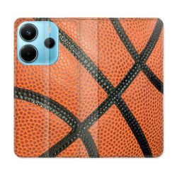 Housse Cuir Portefeuille Pour Xiaomi Redmi Note 14 4G Sport Ballon Basket
