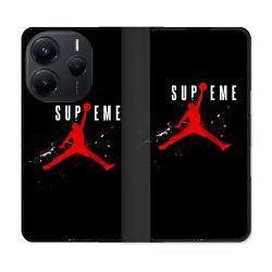Housse Cuir Portefeuille Pour Xiaomi Redmi Note 14 5G Jordan Supreme Noir