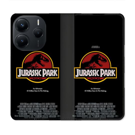 Housse Cuir Portefeuille Pour Xiaomi Redmi Note 14 5G Jurassic Park Affiche
