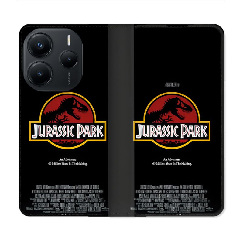 Housse Cuir Portefeuille Pour Xiaomi Redmi Note 14 5G Jurassic Park Affiche