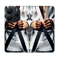 Housse Cuir Portefeuille Pour Xiaomi Redmi Note 14 5G Kimono Ceinture