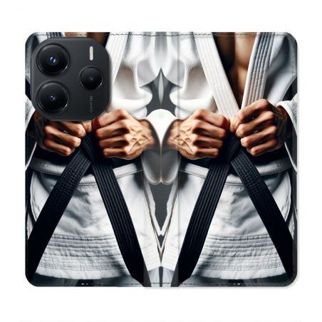 Housse Cuir Portefeuille Pour Xiaomi Redmi Note 14 5G Kimono Ceinture