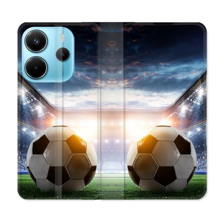 Housse Cuir Portefeuille Pour Xiaomi Redmi Note 14 4G Sport Football Stade