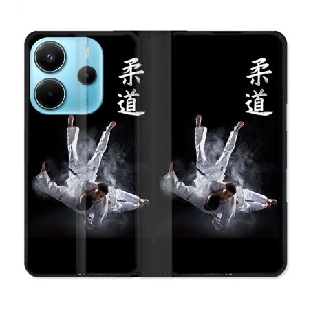 Housse Cuir Portefeuille Pour Xiaomi Redmi Note 14 4G Sport Judo Noir