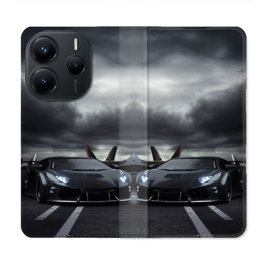 Housse Cuir Portefeuille Pour Xiaomi Redmi Note 14 5G Lamborghini Avion