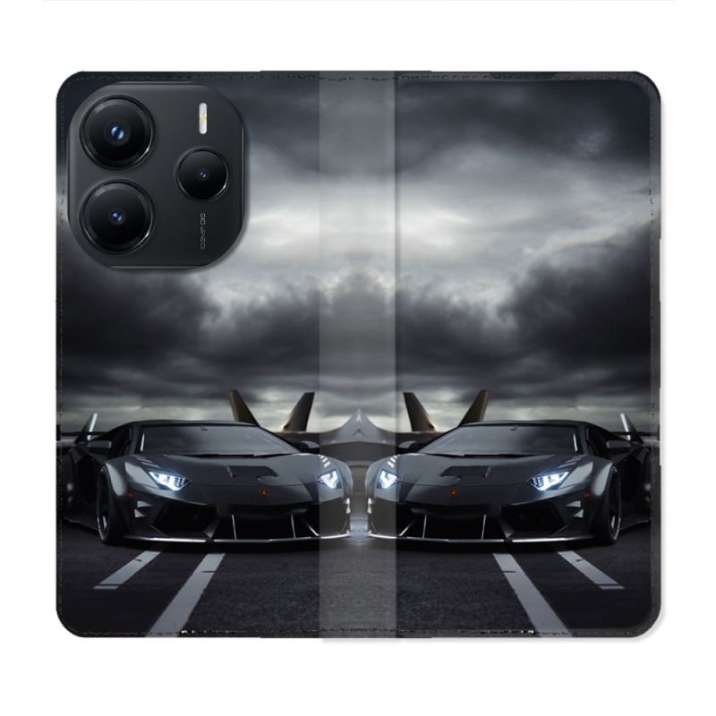 Housse Cuir Portefeuille Pour Xiaomi Redmi Note 14 5G Lamborghini Avion