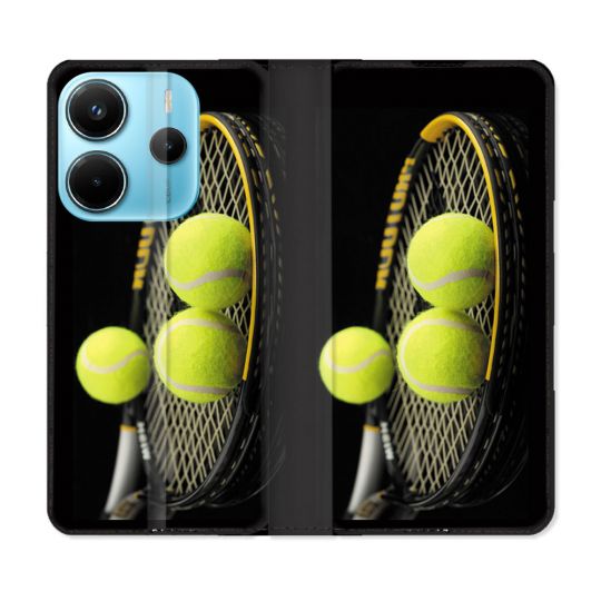 Housse Cuir Portefeuille Pour Xiaomi Redmi Note 14 4G Sport Tennis Balls
