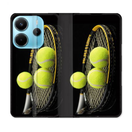 Housse Cuir Portefeuille Pour Xiaomi Redmi Note 14 4G Sport Tennis Balls