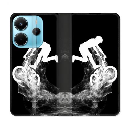 Housse Cuir Portefeuille Pour Xiaomi Redmi Note 14 4G Sport VTT Noir