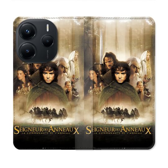 Housse Cuir Portefeuille Pour Xiaomi Redmi Note 14 5G Le seigneur Des Anneaux Affiche