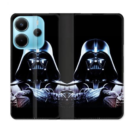 Housse Cuir Portefeuille Pour Xiaomi Redmi Note 14 4G Star Wars - Dark Vador Noir