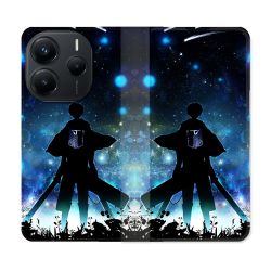 Housse Cuir Portefeuille Pour Xiaomi Redmi Note 14 5G Manga Attaque Titans Levi
