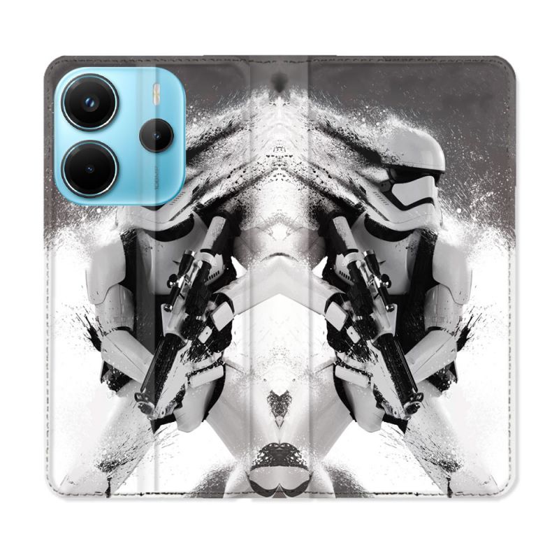 Housse Cuir Portefeuille Pour Xiaomi Redmi Note 14 4G Star Wars - Trooper