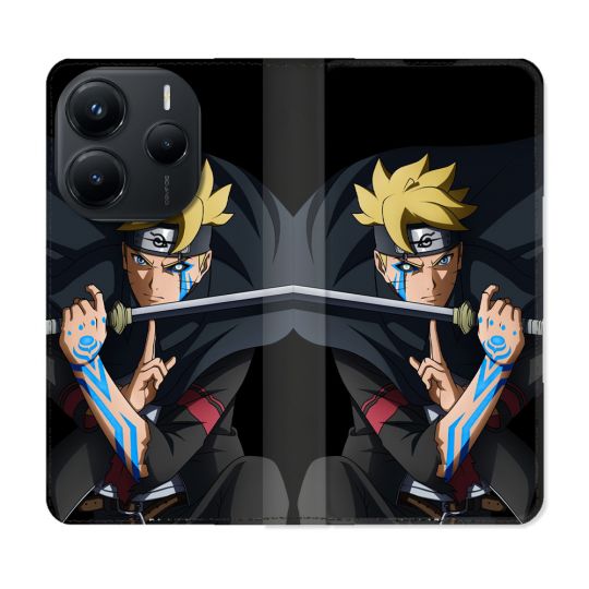 Housse Cuir Portefeuille Pour Xiaomi Redmi Note 14 5G Manga Boruto Tatouage