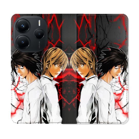 Housse Cuir Portefeuille Pour Xiaomi Redmi Note 14 5G Manga Death Note Duo