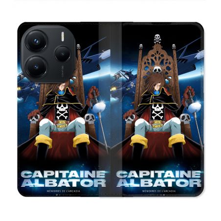Housse Cuir Portefeuille Pour Xiaomi Redmi Note 14 5G Manga Capitaine Albator