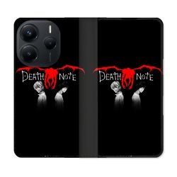 Housse Cuir Portefeuille Pour Xiaomi Redmi Note 14 5G Manga Death Note Noir
