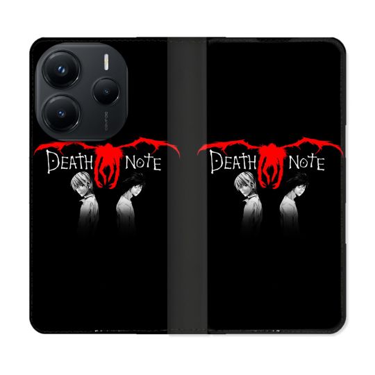 Housse Cuir Portefeuille Pour Xiaomi Redmi Note 14 5G Manga Death Note Noir