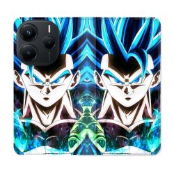 Housse Cuir Portefeuille Pour Xiaomi Redmi Note 14 5G Manga Dragon Ball Gogeta Visage