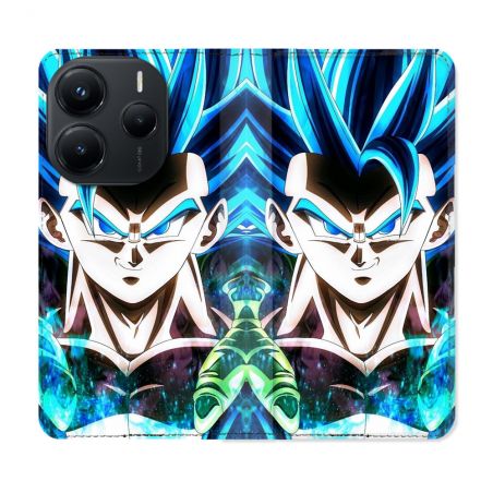 Housse Cuir Portefeuille Pour Xiaomi Redmi Note 14 5G Manga Dragon Ball Gogeta Visage