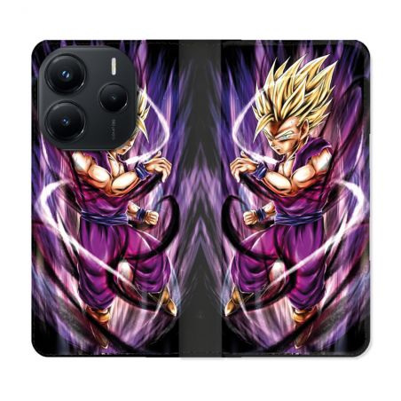 Housse Cuir Portefeuille Pour Xiaomi Redmi Note 14 5G Manga Dragon Ball Sangohan Violet