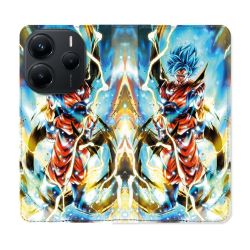 Housse Cuir Portefeuille Pour Xiaomi Redmi Note 14 5G Manga Dragon Ball Sangoku Blanc