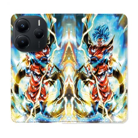 Housse Cuir Portefeuille Pour Xiaomi Redmi Note 14 5G Manga Dragon Ball Sangoku Blanc