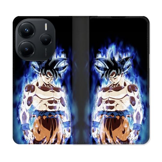 Housse Cuir Portefeuille Pour Xiaomi Redmi Note 14 5G Manga Dragon Ball Sangoku Noir