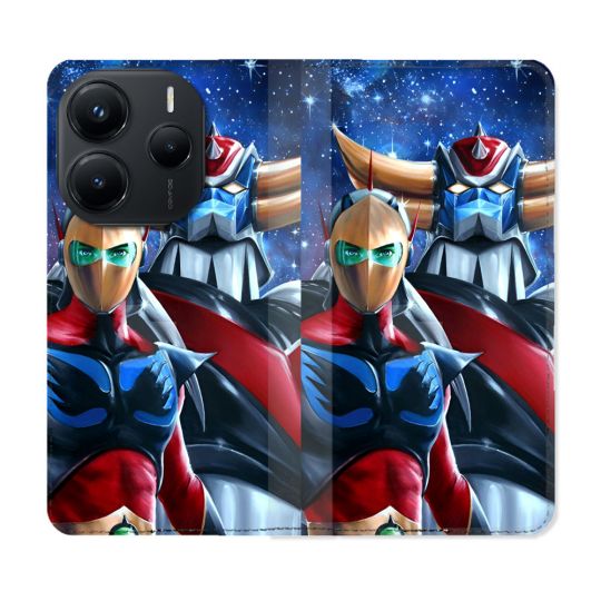 Housse Cuir Portefeuille Pour Xiaomi Redmi Note 14 5G Manga Goldorak