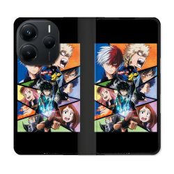 Housse Cuir Portefeuille Pour Xiaomi Redmi Note 14 5G Manga My Hero Academia Noir