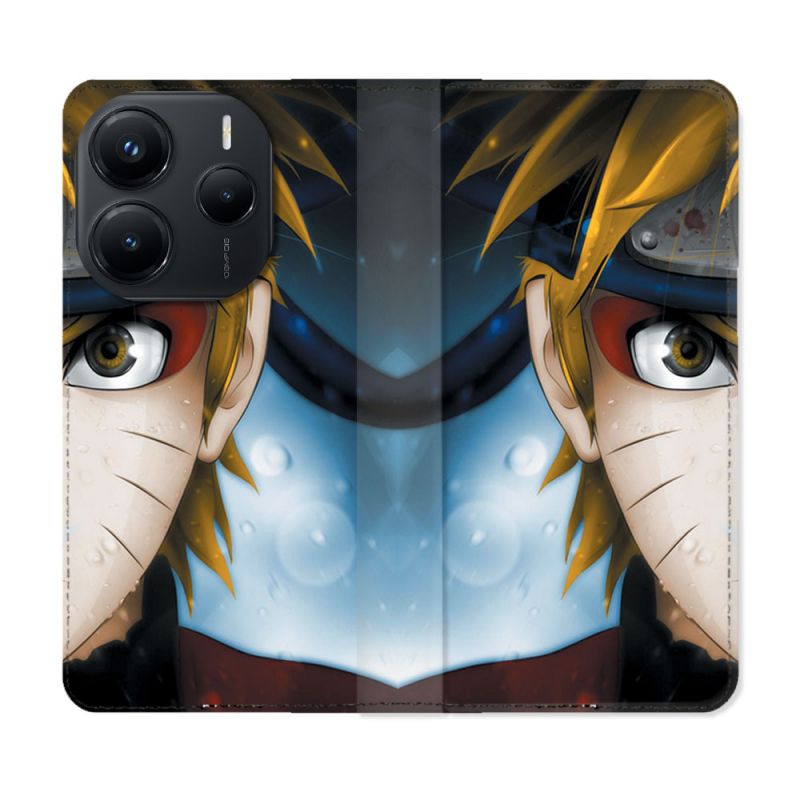 Housse Cuir Portefeuille Pour Xiaomi Redmi Note 14 5G Manga Naruto Blanc