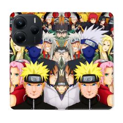 Housse Cuir Portefeuille Pour Xiaomi Redmi Note 14 5G Manga Naruto Team