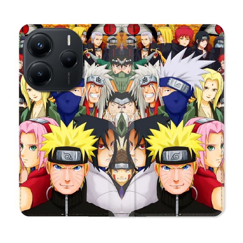 Housse Cuir Portefeuille Pour Xiaomi Redmi Note 14 5G Manga Naruto Team
