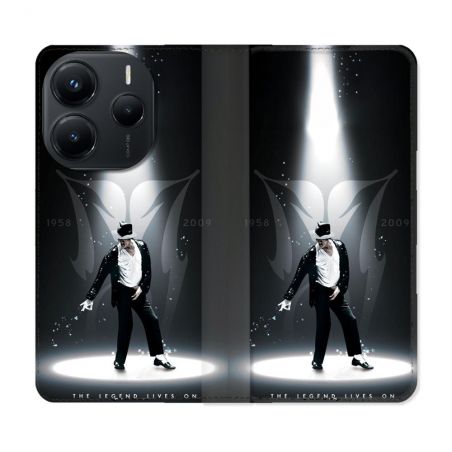 Housse Cuir Portefeuille Pour Xiaomi Redmi Note 14 5G Michael Jackson Noir