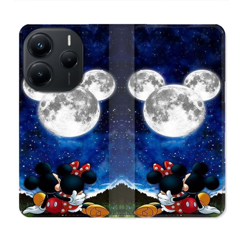 Housse Cuir Portefeuille Pour Xiaomi Redmi Note 14 5G Mickey Minnie