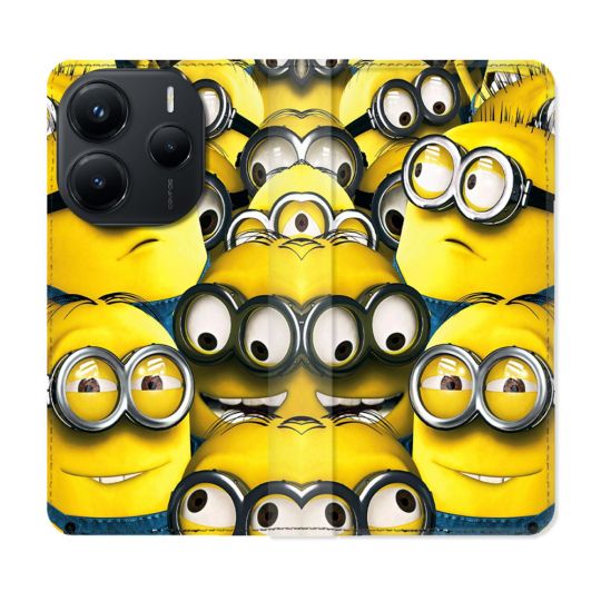 Housse Cuir Portefeuille Pour Xiaomi Redmi Note 14 5G Minions Groupe