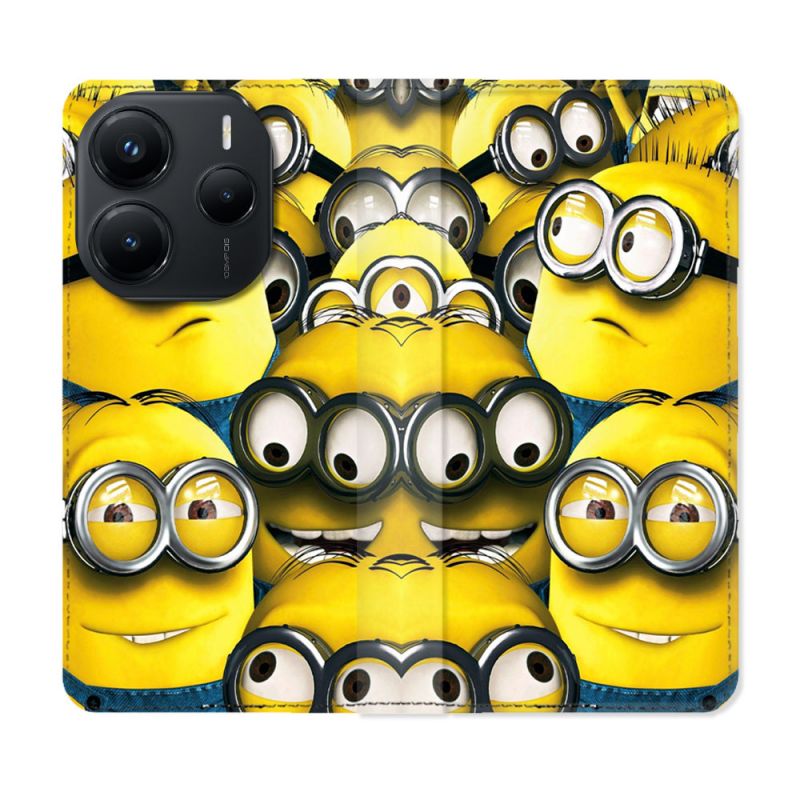 Housse Cuir Portefeuille Pour Xiaomi Redmi Note 14 5G Minions Groupe
