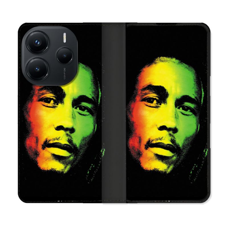 Housse Cuir Portefeuille Pour Xiaomi Redmi Note 14 5G Musique Bob Marley 2