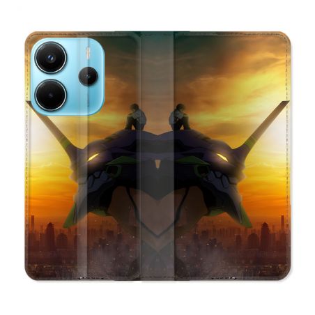 Housse Cuir Portefeuille Pour Xiaomi Redmi Note 14 4G Manga Evangelion